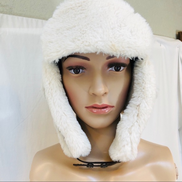 Jill by Jill Stuart Aviator Hat OSM Gray Flaps - Picture 3 of 6